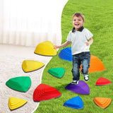 VEVOR Kids Balance Stepping Stones Sensory Obstacle Course 12 PCS Outdoor Indoor - Low Angle