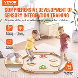 VEVOR Kids Balance Beam Stepping Stones Gymnastics Children Balance Board 6 PCS - Front View