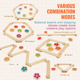 VEVOR Kids Balance Beam Stepping Stones Gymnastics Children Balance Board 6 PCS - Rear View