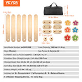 VEVOR Kids Balance Beam Stepping Stones Gymnastics Children Balance Board 6 PCS - Close-Up Angle