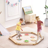 VEVOR Kids Balance Beam Stepping Stones Gymnastics Children Balance Board 6 PCS - Low Angle