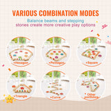 VEVOR Kids Balance Beam Stepping Stones Gym Obstacle Children Balance Board 6PCS - Rear View