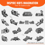 VEVOR Play Couch, 15pcs Modular Kids Nugget Couch, Toddler Foam Sofa Couch with High-density 25D Sponge for Playing, Creativing, Sleeping, Imaginative Kids Furniture for Bedroom and Playroom - Side View