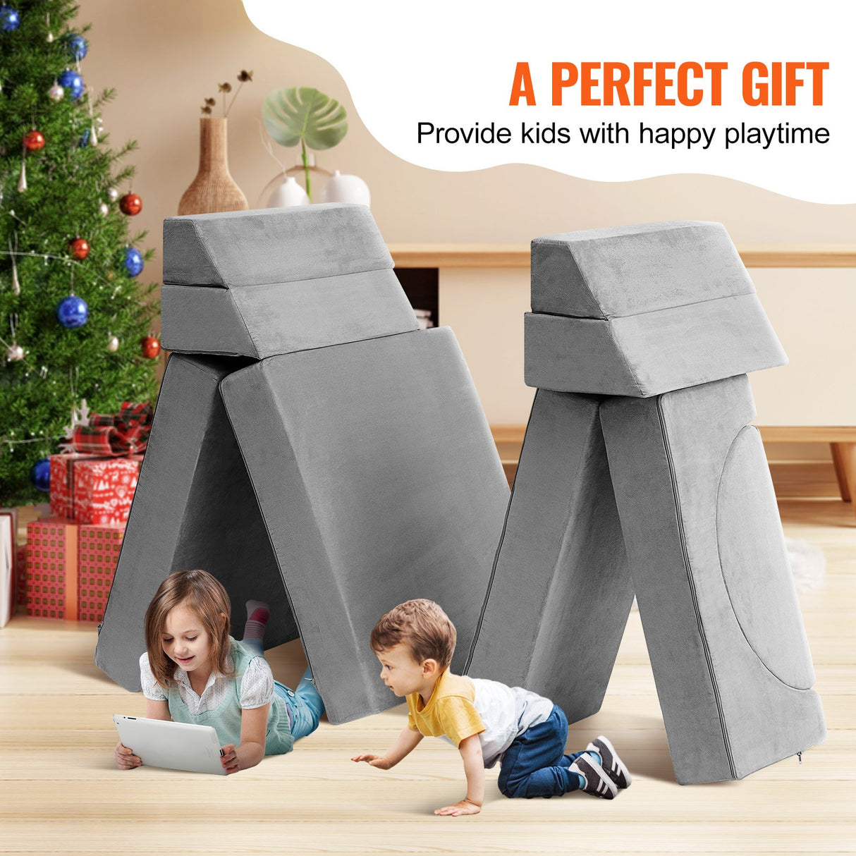 VEVOR Play Couch, 15pcs Modular Kids Nugget Couch, Toddler Foam Sofa Couch with High-density 25D Sponge for Playing, Creativing, Sleeping, Imaginative