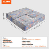 VEVOR Modular Kids Play Couch 4Pcs DIY Glow in the Dark Toddler Chair Grey - Close-Up Angle
