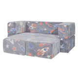VEVOR Modular Kids Play Couch 4Pcs DIY Glow in the Dark Toddler Chair Grey - Extra Image