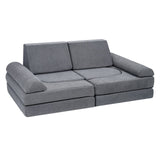 VEVOR Modular Kids Play Couch 10Pcs DIY Creative Toddler Sectional Sofa Grey