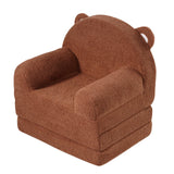 VEVOR Baby Chair Foldable 2-in-1 Baby Lounger Couch Cartoon Kids Sofa Brown - Extra Image