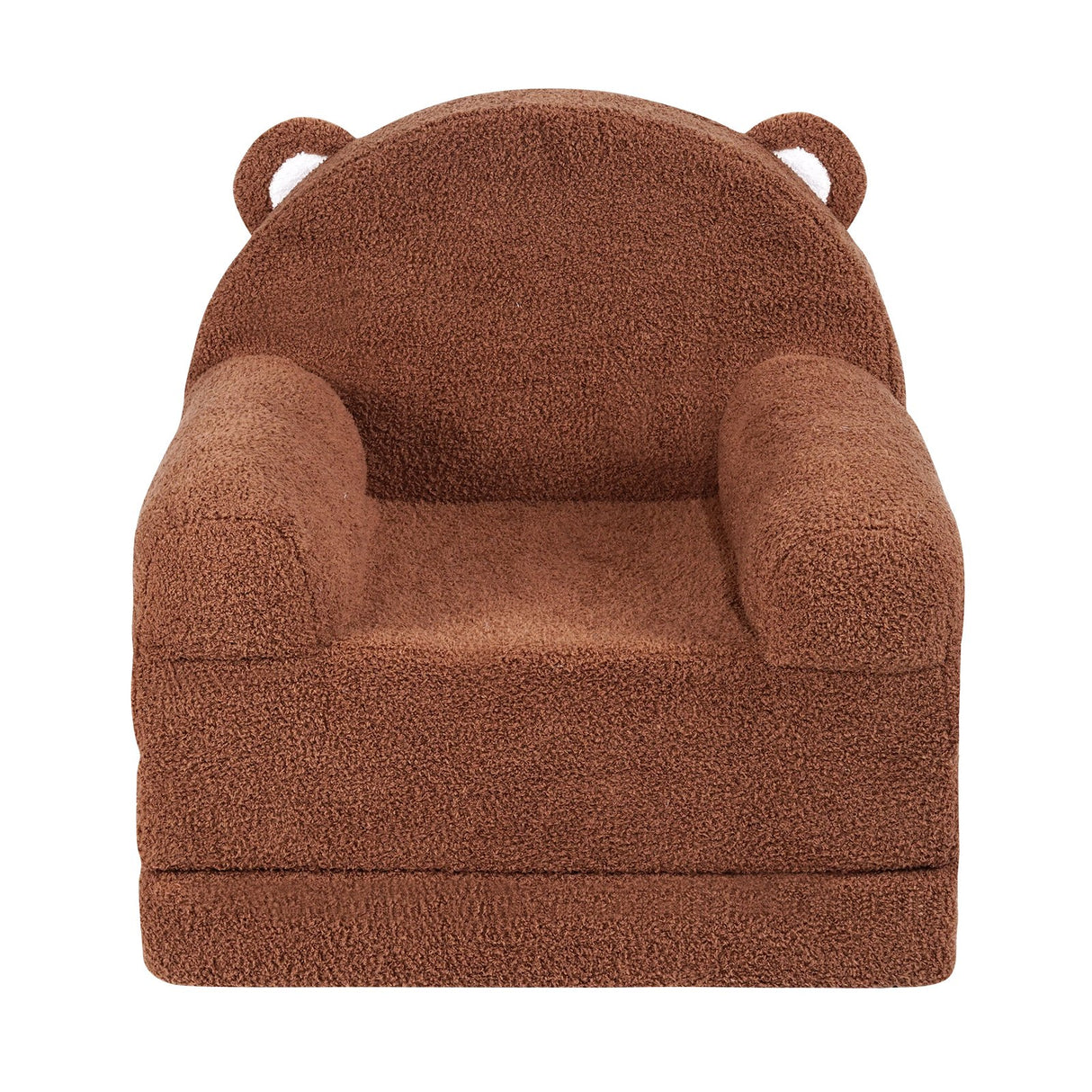 VEVOR Baby Chair Foldable 2-in-1 Baby Lounger Couch Cartoon Kids Sofa Brown