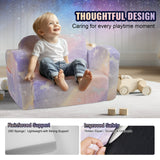 VEVOR Foldable Baby Chair 2-in-1 Baby Lounger Couch Glow in Dark Kids Sofa - 45-Degree Angle