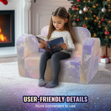 VEVOR Foldable Baby Chair 2-in-1 Baby Lounger Couch Glow in Dark Kids Sofa - Rear View