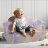 VEVOR Foldable Baby Chair 2-in-1 Baby Lounger Couch Glow in Dark Kids Sofa - Low Angle