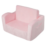 VEVOR Baby Chair Foldable 2-in-1 Comfy Baby Lounger Couch Kids Sofa Pink - Extra Image