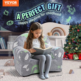 VEVOR Toddler Chair Glow in the Dark Plush Baby Chair Playroom Furniture Grey - Front View