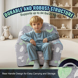 VEVOR Toddler Chair Glow in the Dark Plush Baby Chair Playroom Furniture Grey - Top-Down View