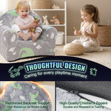 VEVOR Toddler Chair Glow in the Dark Plush Baby Chair Playroom Furniture Grey - 45-Degree Angle