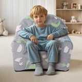 VEVOR Toddler Chair Glow in the Dark Plush Baby Chair Playroom Furniture Grey - Low Angle