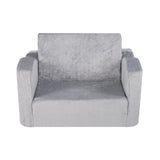 VEVOR Baby Chair Foldable 2-in-1 Comfy Baby Lounger Couch Kids Sofa Grey