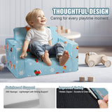 VEVOR Baby Chair Foldable 2-in-1 Baby Lounger Couch Cartoon Kids Sofa Pink - 45-Degree Angle