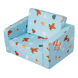VEVOR Baby Chair Foldable 2-in-1 Baby Lounger Couch Cartoon Kids Sofa Pink