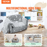 VEVOR Fold-out Kids Sofa, Glow-in-the-Dark Kids Couch Chair, 2-in-1 Children Convertible Sofa to Lounger, Extra Soft Flip-out Toddler Couch for Siting