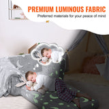 VEVOR Fold-out Kids Sofa, Glow-in-the-Dark Kids Couch Chair, 2-in-1 Children Convertible Sofa to Lounger, Extra Soft Flip-out Toddler Couch for Siting and Sleeping, for Bedroom and Playroom - Top-Down View