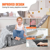 VEVOR Fold-out Kids Sofa, Glow-in-the-Dark Kids Couch Chair, 2-in-1 Children Convertible Sofa to Lounger, Extra Soft Flip-out Toddler Couch for Siting and Sleeping, for Bedroom and Playroom - 45-Degree Angle