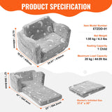 VEVOR Fold-out Kids Sofa, Glow-in-the-Dark Kids Couch Chair, 2-in-1 Children Convertible Sofa to Lounger, Extra Soft Flip-out Toddler Couch for Siting and Sleeping, for Bedroom and Playroom - Close-Up Angle