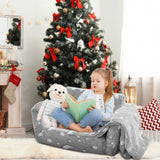 VEVOR Fold-out Kids Sofa, Glow-in-the-Dark Kids Couch Chair, 2-in-1 Children Convertible Sofa to Lounger, Extra Soft Flip-out Toddler Couch for Siting and Sleeping, for Bedroom and Playroom - Low Angle