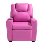 VEVOR Kids Reclining Chair PU Leather Toddler Recliner with Cup Holder (Pink) - Extra Image