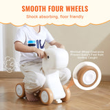 VEVOR 3 in 1 Rocking Horse for Toddlers 1-3 Years, Baby Rocking Horse with Detachable Balance Board and 4 Smooth Wheels, Support up to 80 lbs HDPE Material Kids Ride on Toy, Swinging, Orange - 45-Degree Angle