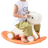 VEVOR 3 in 1 Rocking Horse for Toddlers 1-3 Years, Baby Rocking Horse with Detachable Balance Board and 4 Smooth Wheels, Support up to 80 lbs HDPE Material Kids Ride on Toy, Swinging, Orange - Extra Image