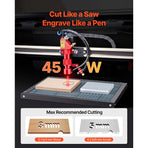 45W CO2 Laser Engraver, 300 x 200 mm, Desktop CO2 Laser Engraver Cutter Machine with Rotary Axis, Air Assist,, image 2