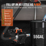 VEVOR Fuel Transfer Pump 12V 15 GPM 1/4 HP Diesel Pump with Auto Fuel Nozzle - Side View