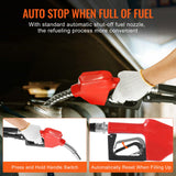 VEVOR Fuel Transfer Pump 12V 15 GPM 1/4 HP Diesel Pump with Auto Fuel Nozzle - Top-Down View