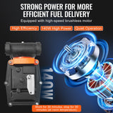 VEVOR Fuel Transfer Pump 12V 15 GPM 1/4 HP Diesel Pump with Auto Fuel Nozzle - 45-Degree Angle