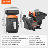 VEVOR Fuel Transfer Pump 12V 15 GPM 1/4 HP Diesel Pump with Auto Fuel Nozzle - Close-Up Angle