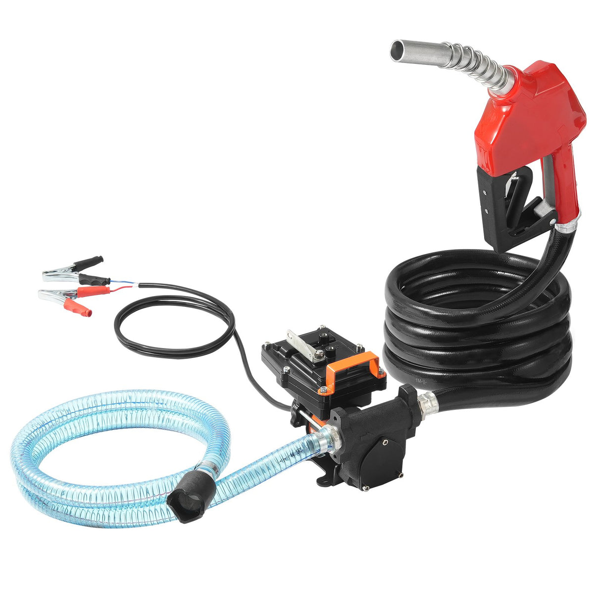 VEVOR Fuel Transfer Pump 12V 15 GPM 1/4 HP Diesel Pump with Auto Fuel Nozzle