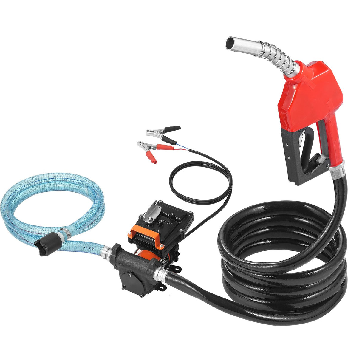 VEVOR Fuel Transfer Pump 12V 15 GPM 1/4 HP Diesel Pump with Auto Fuel Nozzle