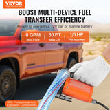 VEVOR Fuel Transfer Pump 12V 8 GPM 1/6 HP Diesel Pump with Auto Fuel Nozzle - Front View