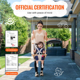 VEVOR Canvas Hammock Swing, 3 Modes Baby Swing Indoor and Outdoor with 5-Point Harness,  and Tree Straps, 150lbs Weight Capacity, Integrated Cushion, Wooden Hanging Swing Seat for Baby to Toddler - Rear View