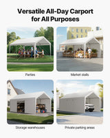 Carport Car Canopy 10x20FT Heavy Duty Car Shelter with Sidewalls White