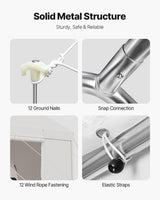 VEVOR Carport Car Canopy 10x20FT Heavy Duty Car Shelter with Sidewalls White - Close-Up Angle