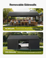 VEVOR Carport Car Canopy 12x20FT Heavy Duty Car Shelter with Sidewalls White - 45-Degree Angle