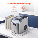 VEVOR Portable Countertop Ice Maker 45Lbs/24H Self-Cleaning with Scoop Basket - 45-Degree Angle