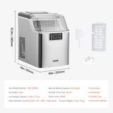 VEVOR Portable Countertop Ice Maker 45Lbs/24H Self-Cleaning with Scoop Basket - Close-Up Angle