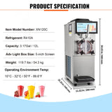 VEVOR 12L / 3.17 Gal Commercial Slushy Machine Margarita Smoothie Frozen Drink - Close-Up Angle