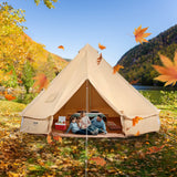 VEVOR Canvas Bell Tent 3m/9.8ft 4-Season Canvas Tent for Camping with Stove Jack