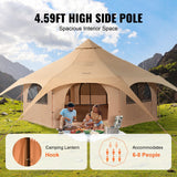 VEVOR Canvas Tent 4 Seasons 5 m/16.4 ft Bell Tent for Camping with Stove Jack - Top-Down View