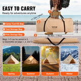 VEVOR Canvas Bell Tent, 4 Seasons 7 m/22.97 ft Yurt Tent, Canvas Tent for Camping with Stove Jack, Breathable Tent Holds up to 12 People, Family Camping Outdoor Hunting Party - Rear View